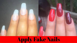 how to apply glue on fake nails in a
