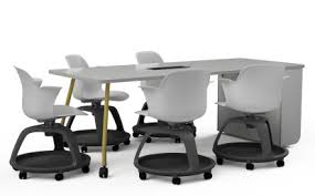 Campfire big table offers an uninterrupted work surface (full top). Verb Active Media Table By Steelcase Archello