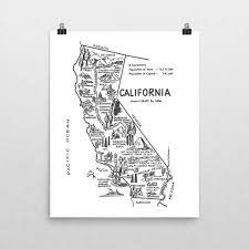 california wall art california map