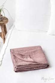 linen flat sheet in woodrose dusty pink