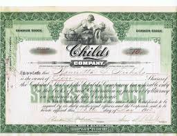 File Childs Company Stock Certificate 1908 Jpg Wikipedia