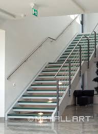 Steel Staircase With Glass Steps For