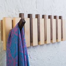 Wood Coat Rack Hanger W Flip Down