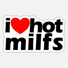 I Love Hot MILFS Red Heart Love Hot Mom Hot MILFS' Sticker | Spreadshirt