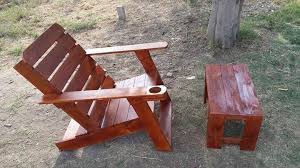 pallet adirondack chair and small table