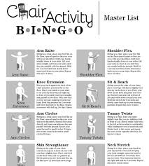 chair activity bingo