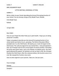 informal letter 23 exles format