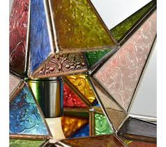 Large Multicolored Glass Star Lamp 52cm