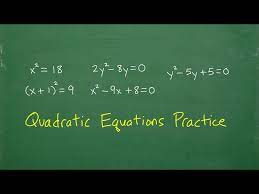 Quadratic Equations Practice Problems