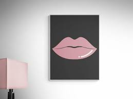 Buy Pink Lips Wall Art Girly Wall Decor