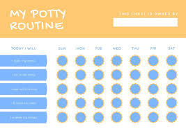Light Blue Yellow Cute Potty Training Reward Chart