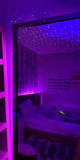 purple galaxy lit room neon room