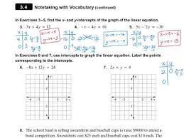 Algebra 1 3 4 Graphing Linear
