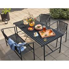 hubsch outdoor dining table metal black