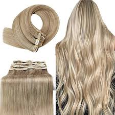 Tips on dying your ash blonde hair. Amazon Com Youngsee Real Human Hair Clip In Extensions Blonde Highlights Dark Ash Blonde With Golden Blonde Full Head Clip In Hair Extensions Double Weft Hair Extensions Clip In Human Hair 7pcs 100g