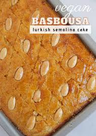 vegan basbousa turkish semolina cake