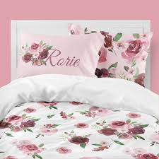 Fl Bedding Set Burdy Pink Duvet