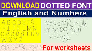 dotted tracing worksheets font