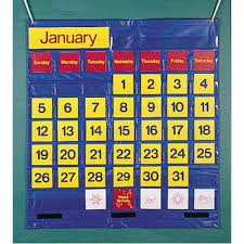 Bilingual Monthly Calendar Pocket Chart