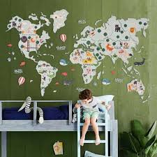 Cork Wall Map Kid S Blue