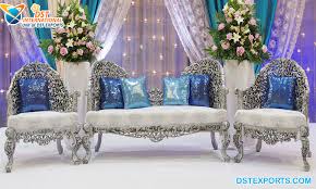 antique style silver wedding sofa set