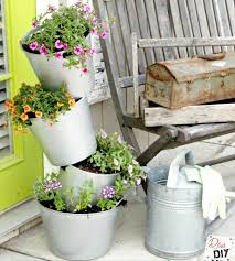 easy faux galvanized flower pot