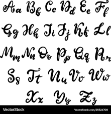 hand drawn lettering font alphabet