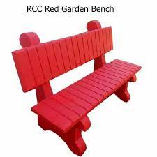 Rcc Red Garden Bench With Backrest 3