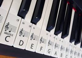 Die 52 aufkleber decken die gebräuchlichsten noten ab und passen auf klaviaturen mit 37, 44, 49, 54, 61, 76 und 88 tasten. Pin Auf Musik