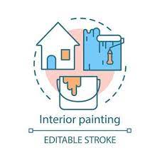 Interior Painting Concept Icon Home