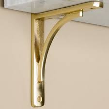 Rustic Brass Shelf Bracket Glass