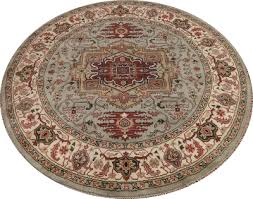 handmade heriz serapi round indian rug 8x8