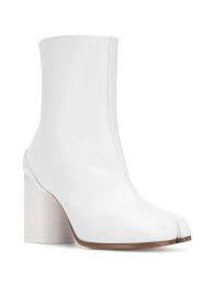 We've got maison margiela boots starting at $400. Maison Margiela White High Heel Tabi Boots The Complex Shop