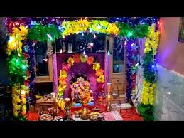 How can i decorate my diwali at home? Ganpati Decoration Idea At Home Beautiful Decoration Idea For Ganesh Chaturthi Home Decor Youtube