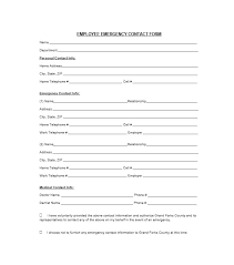 54 Free Emergency Contact Forms Employee Student