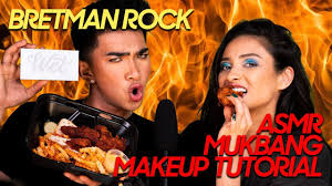 bretman rock asmr mukbang makeup