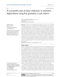 Pdf A Successful Case Of Dose Reduction In Etizolam