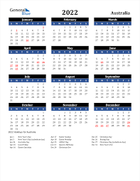 Free, easy to print pdf version of 2022 calendar in various formats. 2022 Australia Calendar With Holidays
