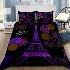 purple paris bedding sets duvet cover
