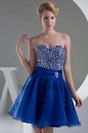 royal blue strapless sweetheart a line