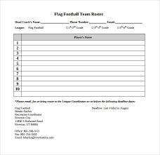 Sample Football Roster Template 9 Free Documents Download