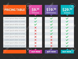 Creative Business Plans Web Comparison Pricing Table Design