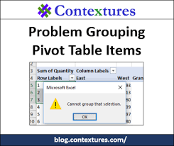 problem grouping pivot table items