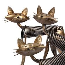 metal iron art spring cat modern