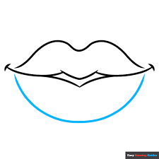 how to draw cartoon lips really easy