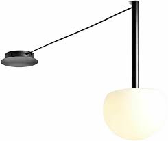 black ceiling lamp with 1 glass shade
