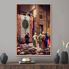 rug market in cairo painting print