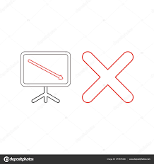 Vector Icon Concept Of Sales Chart With Arrow Moving Down