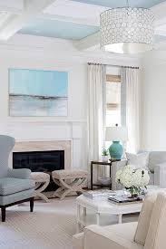 sky blue painted coffered ceiling