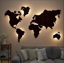 Mdf World Map Led World Map For Wall